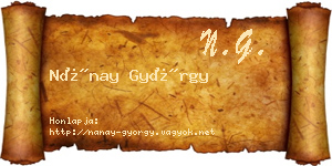 Nánay György névjegykártya